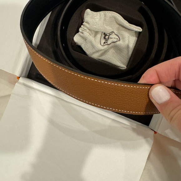 Hermes NEW H belt buckle & Reversible leather 32mm. Size 80 - Picture 3 of 12